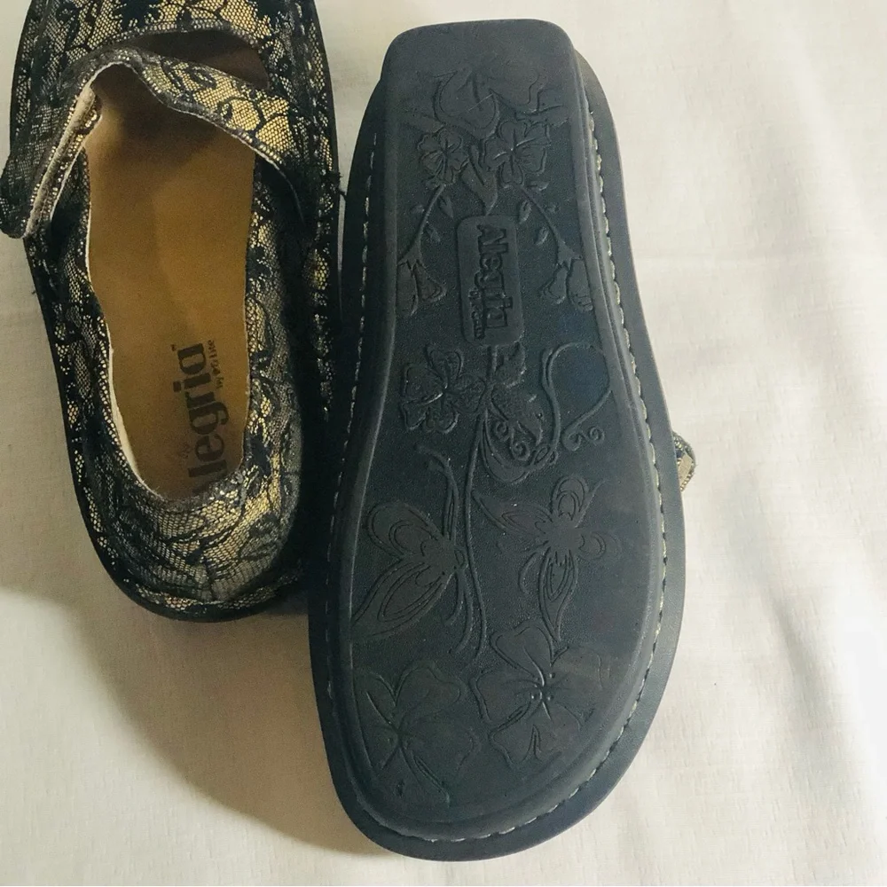 Alegría Paloma Gold and Black with Elegant Lace Overlay EU 35 US 5/5.5